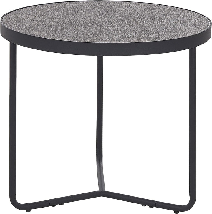 Runder, kleiner Couchtisch in Betonoptik grau / schwarz ⌀ 50 cm Melody