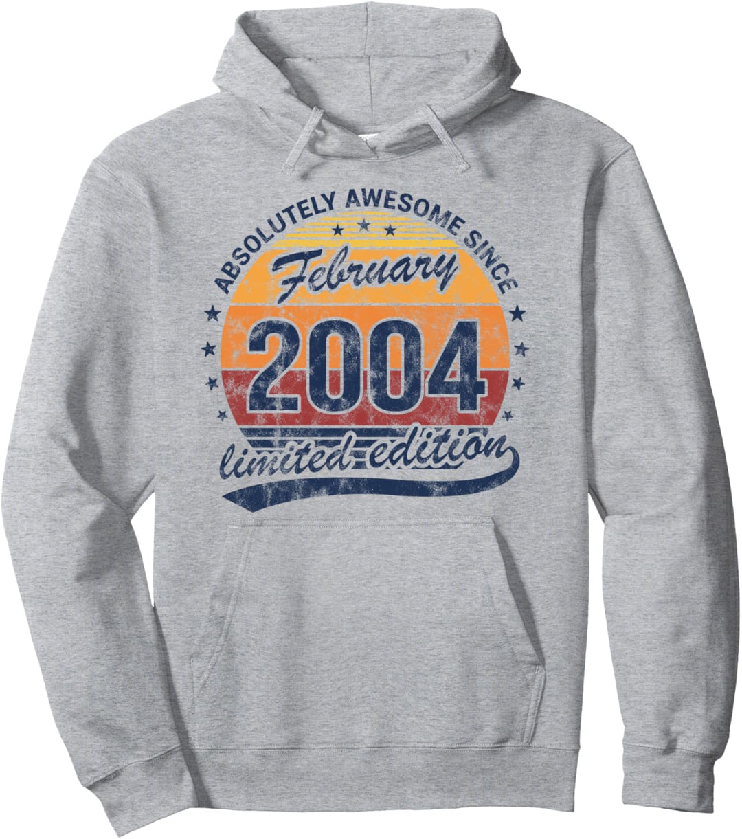 18. Geburtstag Februar Jahrgang 2004 18 Jahre Awesome Retro Pullover Hoodie