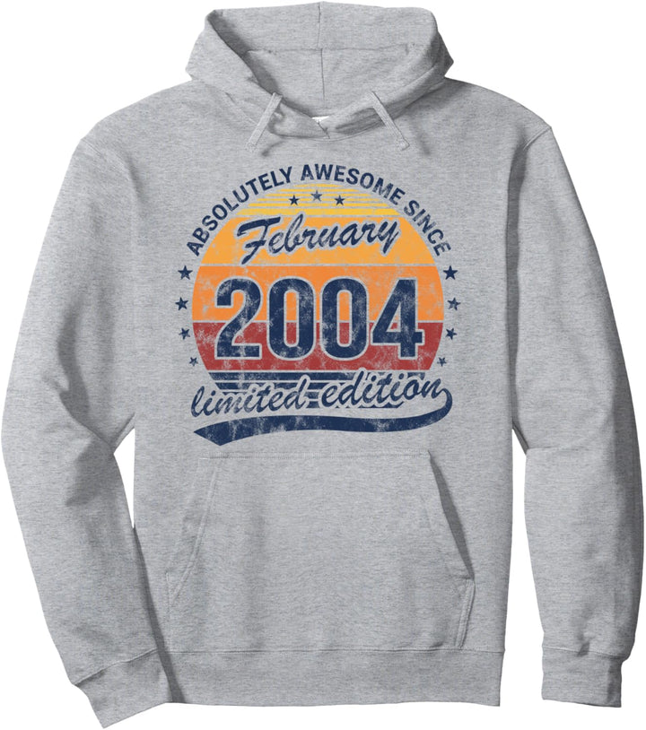 18. Geburtstag Februar Jahrgang 2004 18 Jahre Awesome Retro Pullover Hoodie