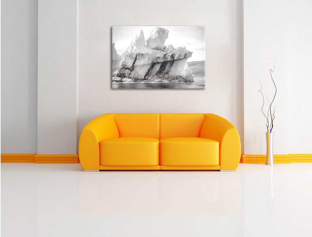 Pixxprint gigantischer Eisberg Kunst als Leinwandbild/Grösse: 100x70 / Wandbild/Kunstdruck/fertig be