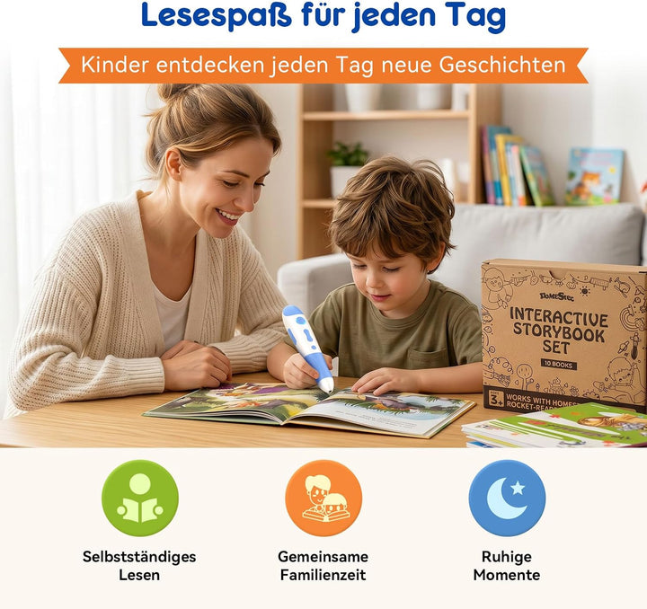 10 interaktive englische Geschichtenbücher für Lernstift, Kinderbücher ab 2–5 Jahren, Vorlesebücher,