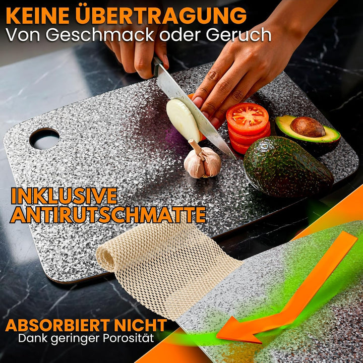 Titan Schneidebrett 100% Reintitan 40x30cm – Schneidebrett Titan Doppelseitig &amp; Antibakteriell – Tit
