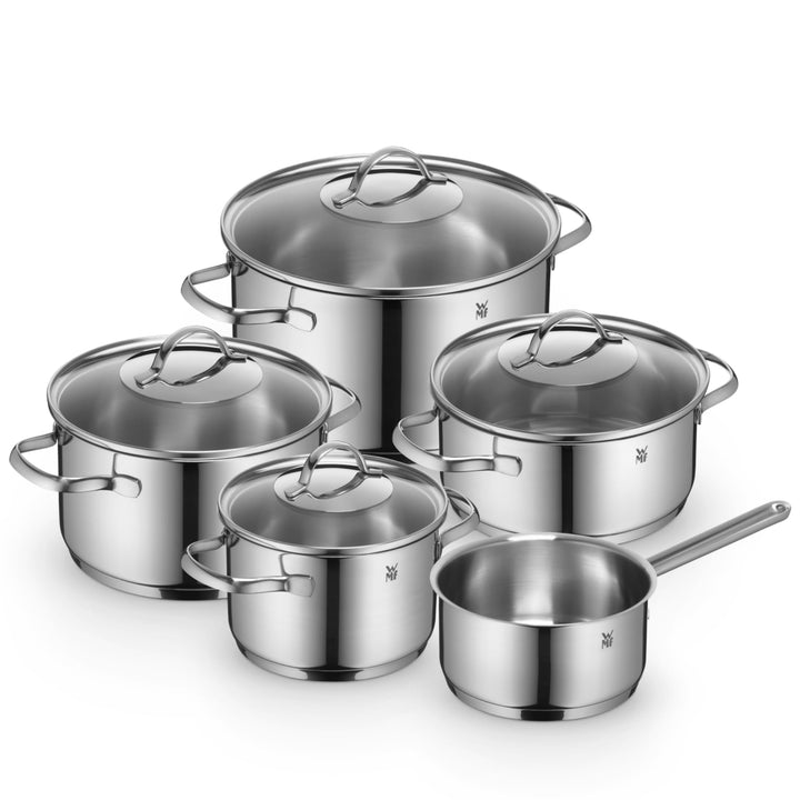 WMF Provence Plus Topfset Induktion 5-teilig, Kochtopf Set mit Glasdeckel, Cromargan Edelstahl polie