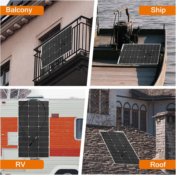 Aysolar 100 Watt 12 Volt Solarpanel Flexibel Kit Monokristallines Flexibel Fotovoltaik Solarmodul mi