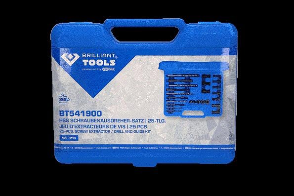 BRILLIANT TOOLS BT541900 HSS Schraubenausdreher-Satz, 25-tlg [Powered by KS TOOLS]