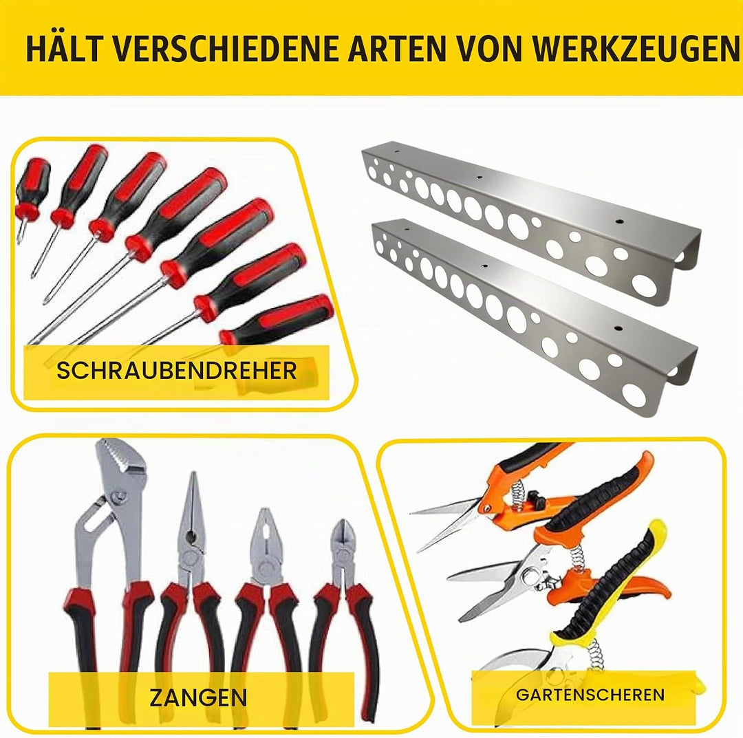 2 Stück Zangenhalter Wandhalterung Set,40 cm Edelstahl Wandhalterung Werkzeug,Werkzeug Wandhalter mi