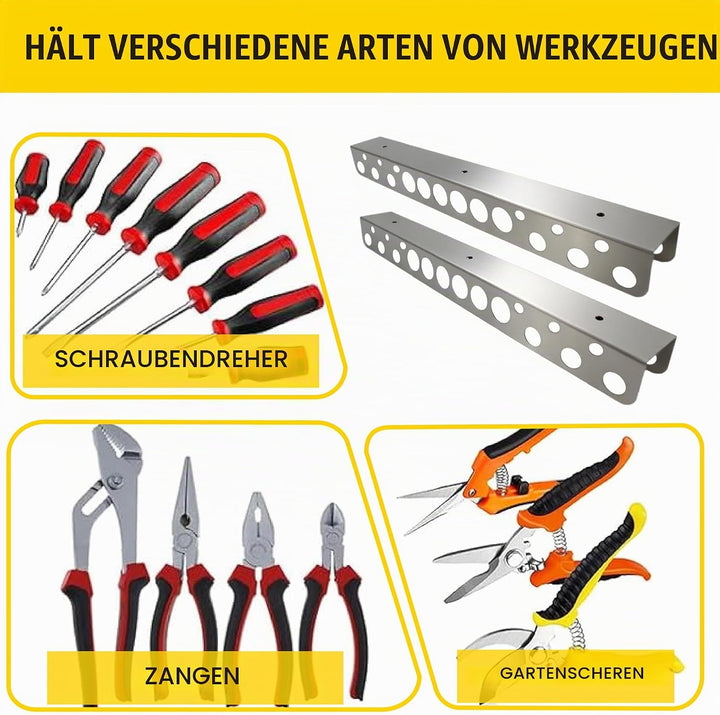 2 Stück Zangenhalter Wandhalterung Set,40 cm Edelstahl Wandhalterung Werkzeug,Werkzeug Wandhalter mi