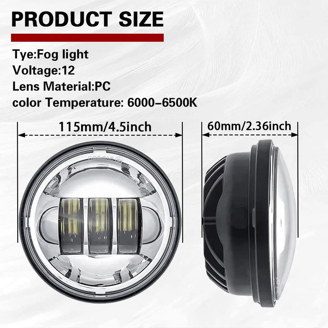 SKUNTUGUANG 4,5-Zoll-LED-Motorrad-Zusatzscheinwerfer, Nebelscheinwerfer, Visierlampe für Motorräder,