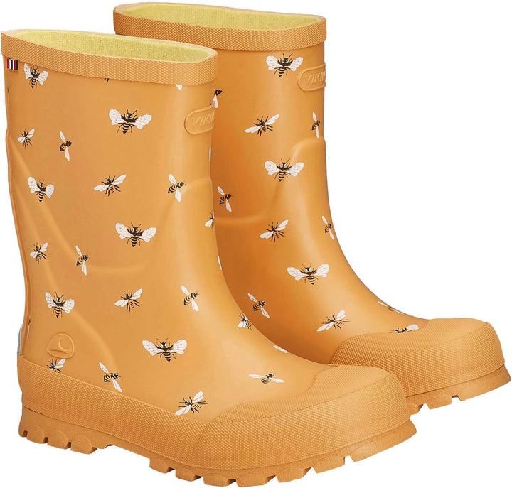 Viking Jolly Print Gummistiefel Unisex Kinder 21 EU Yellow Black, 21 EU Yellow Black