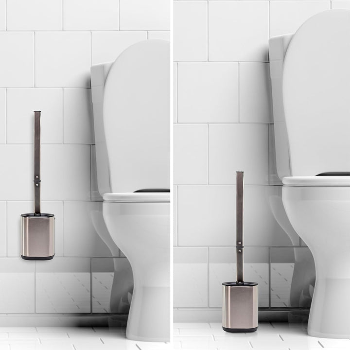 Erreke WC Bürste, 2er-Pack Klobürste Edelstahl Wandmontage, Toilettenbürste Silikon, Flexibl, Modern