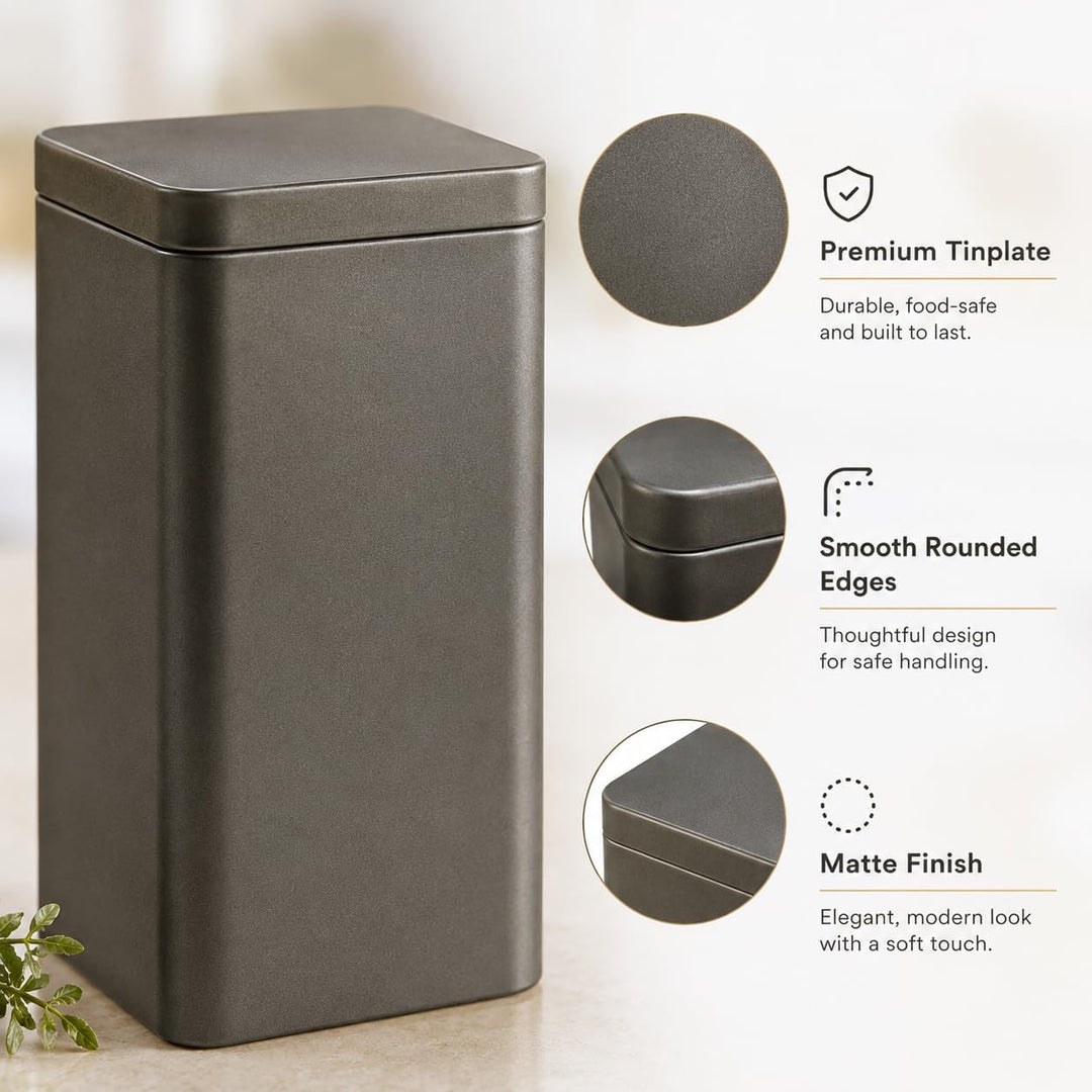 8 Stück Klassische Teedosen für Losen Tee, Aromadicht aus Metall für je 150g Earl Grey, TeeAufbewahr