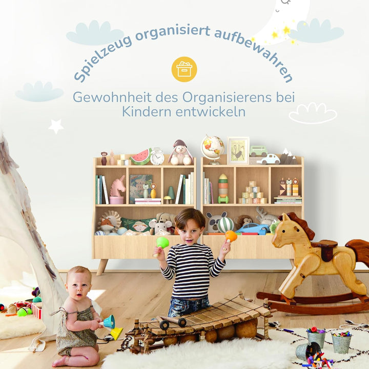 LUE BONA Kinderregal,Bücherregal Regal Aufbewahrungsregal für Kinder,Standregal 3 Stockwerk der Offe