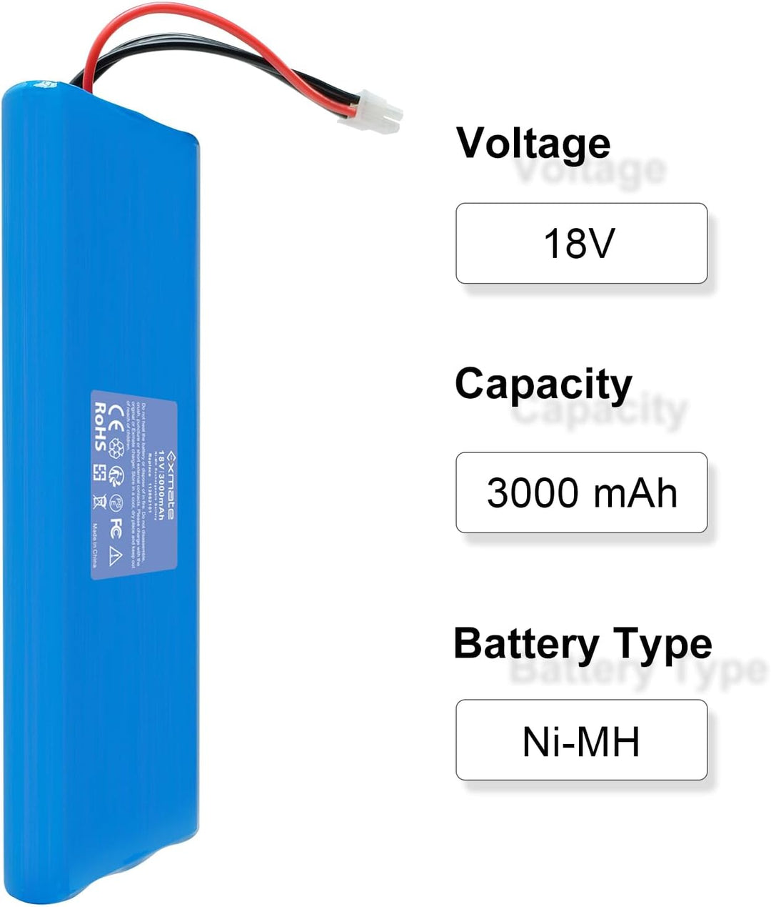 Exmate 18V 3000mAh NiMH Akku kompatibel mit Husqvarna Automower 210AC, 210C, 220AC, 230ACX, 260ACX,
