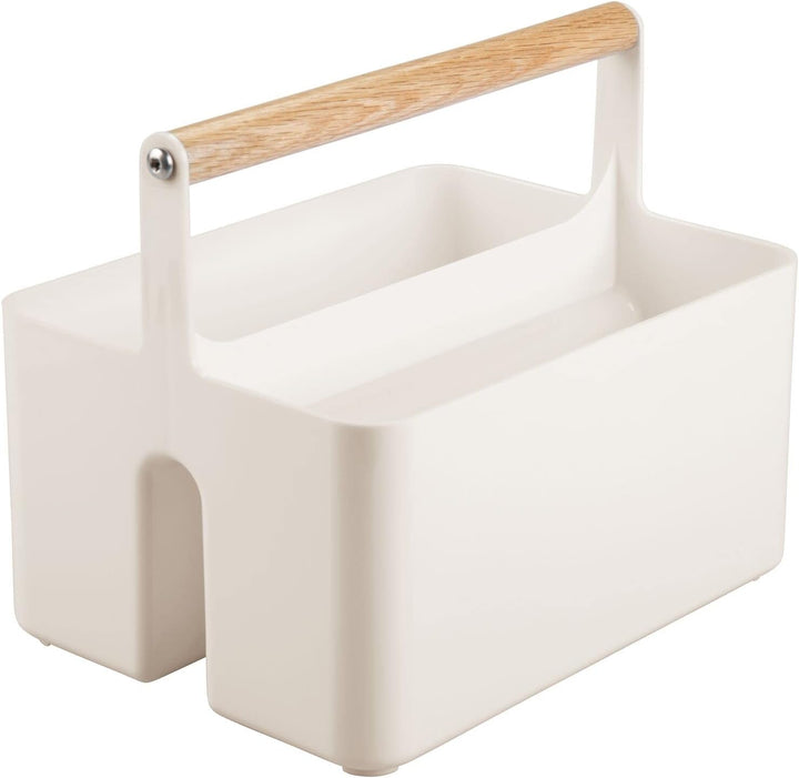mDesign Kinderzimmer Organizer – BPA-freier Kunststoffbehälter mit Holzgriff für Flaschen, Windeln &