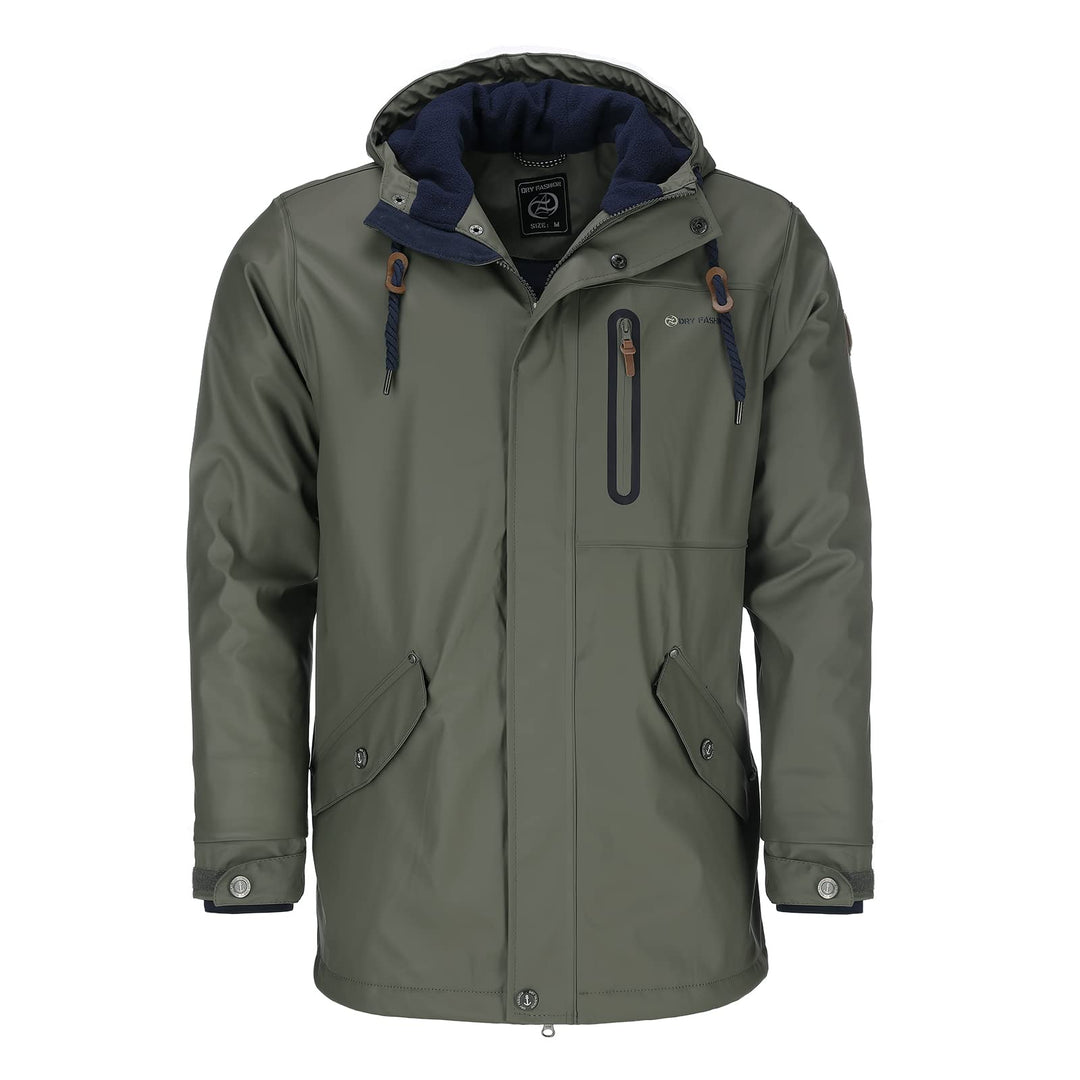 Dry Fashion Herren Regenjacke Bergen - Herrenjacke Regenmantel Männer Jacke Gefüttert Winddicht Wass