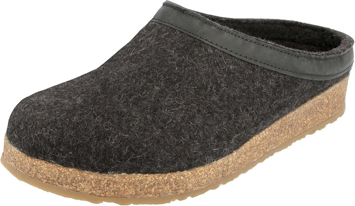 HAFLINGER Damen Pantoffel Hausschuh Grizzly Torben Wollfilz 713001 35 EU Graphit, 35 EU Graphit