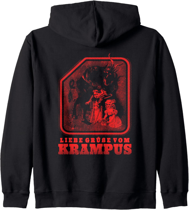 Vintage Gruss Vom Krampus Kramperl Perchten Krampus Kapuzenjacke
