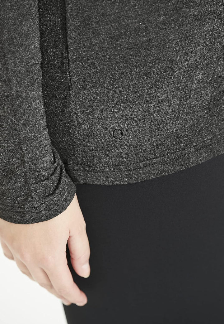 Q by Endurance Damen Langarmshirt CIHERA Melange 1001 Black 46