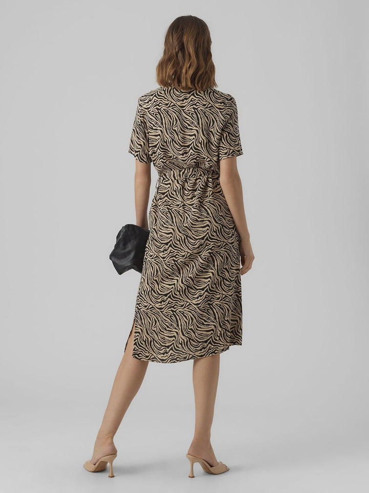 VERO MODA Female Kleid VMVICA Midikleid M Nomad/Aop:zebbi, M Nomad/Aop:zebbi