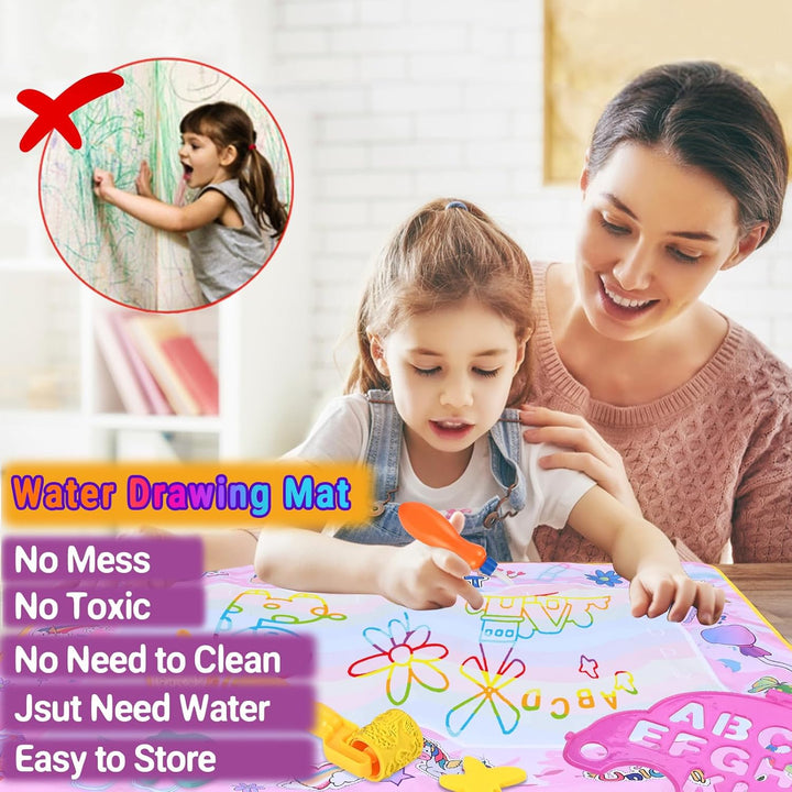Nabance Malmatte mit Wasserstift Wasser Matte Doodle 120 * 90cm Wassermalmatte Super Gross XXL Drawi