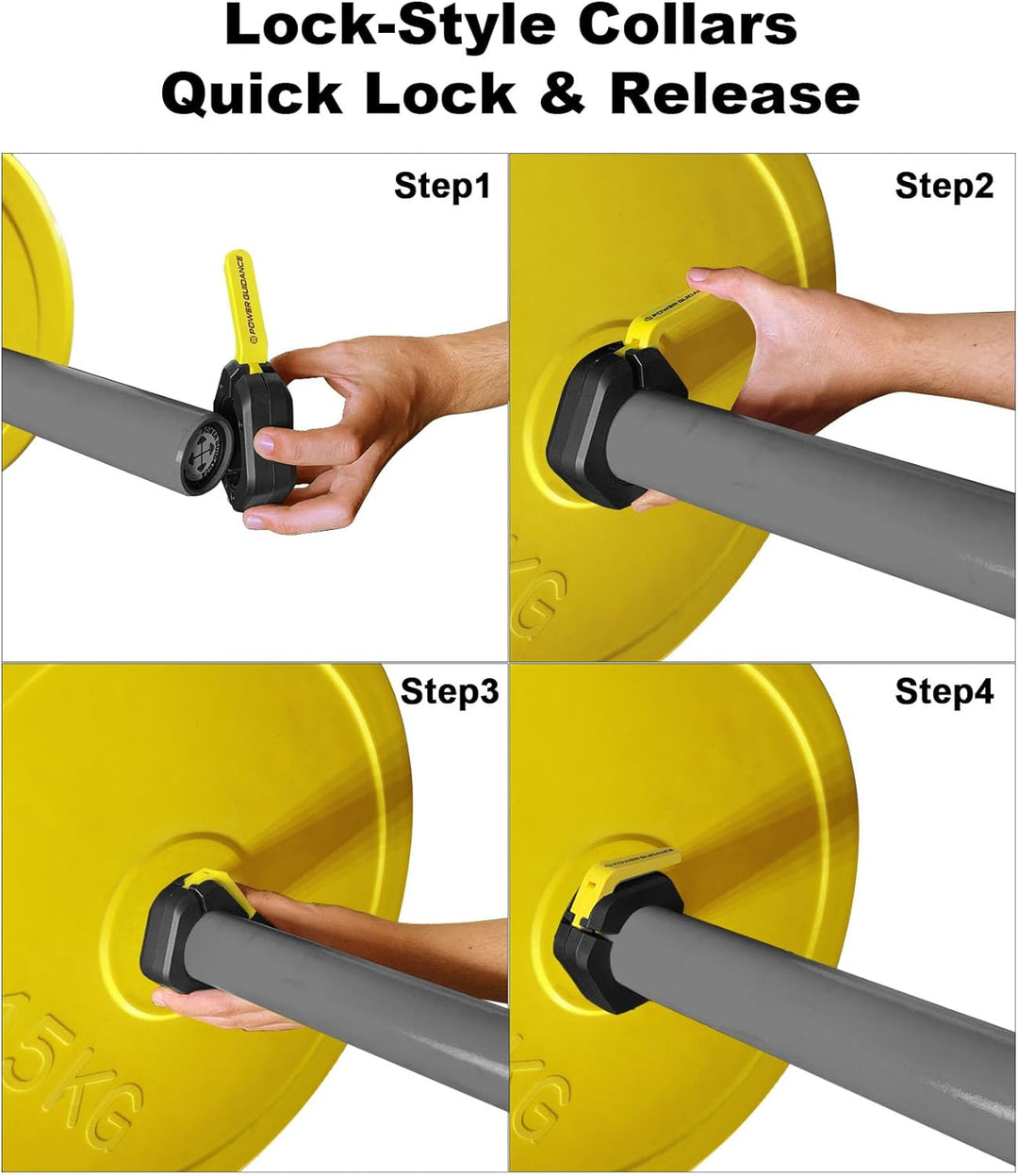 POWER GUIDANCE Hantelverschlüsse Hantel Verschluss, 50MM Langhantel Klemmen Kragen Clips Verriegelun