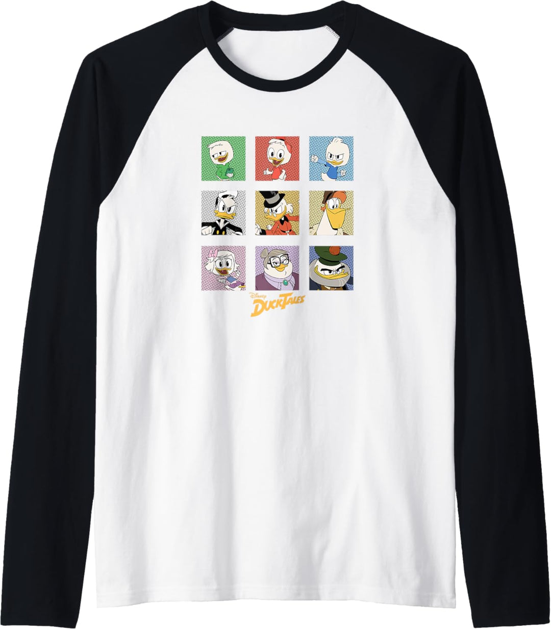 Disney Duck Tales Group Shot Colored Box Up Portraits Raglan