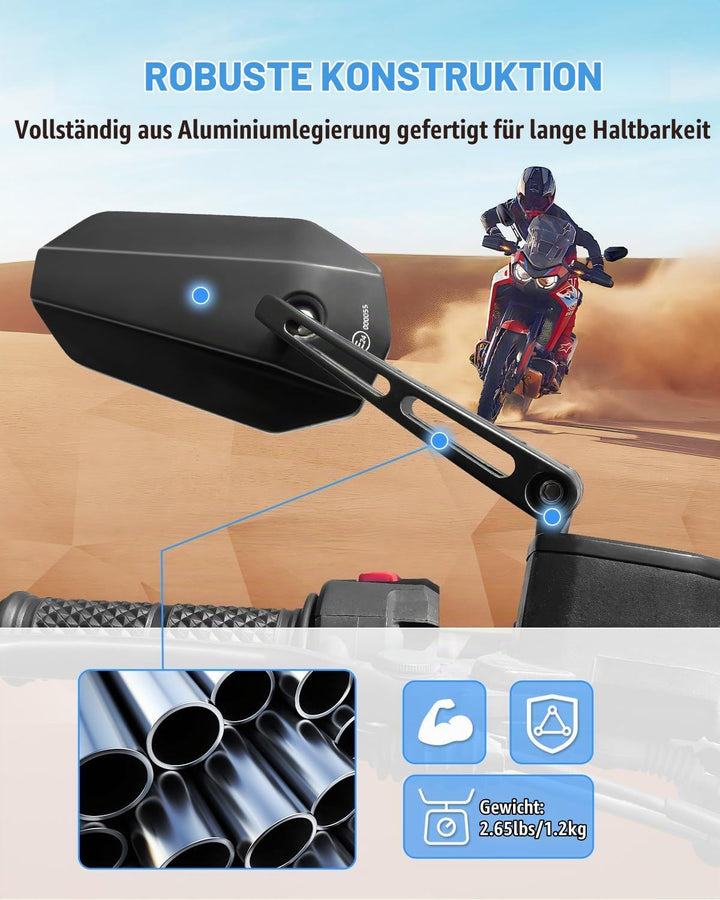 SUPAREE Motorrad Spiegel Motorrad Rückspiegel Universal Lenkerspiegel motorrad e Geprüft Gelbes Spie