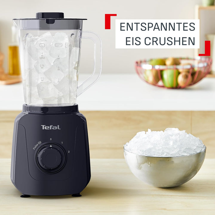 Tefal Blendforce Essential Standmixer, 450 Watt, 2 Geschwindigkeitseinstellungen + Pulsmodus, Ice-Cr