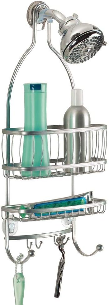 INTERDESIGN - York Lyra Shower Caddy, Silver 10" x 4" x 22", 10" x 4" x 22"