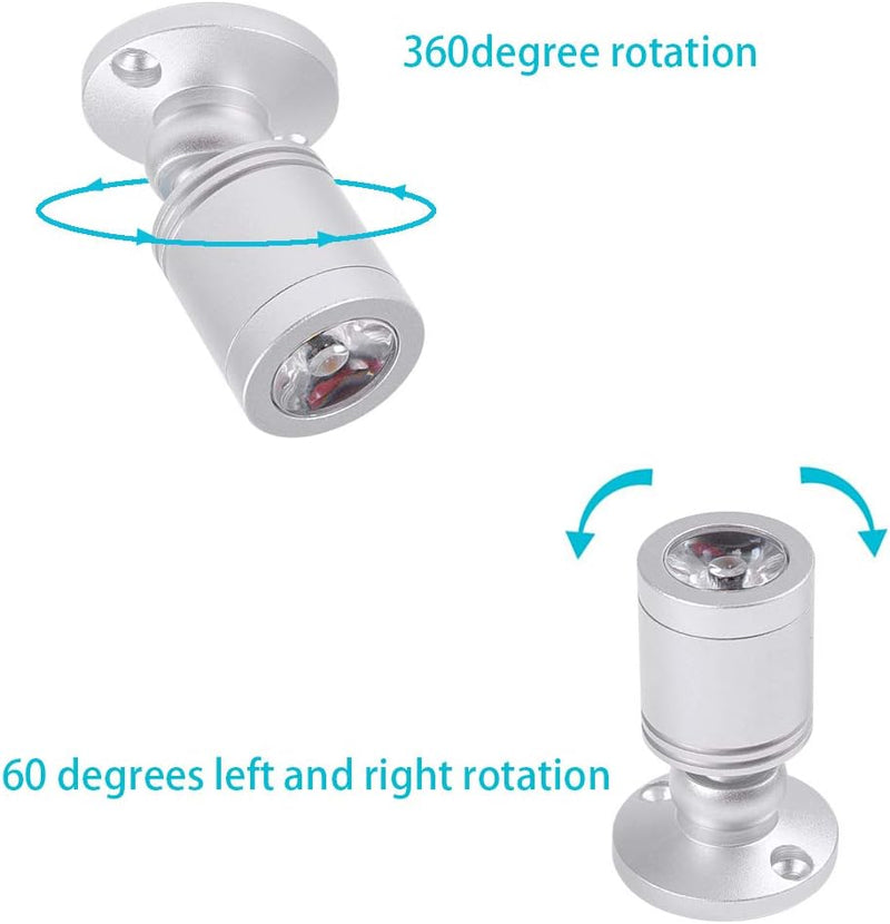 Klein LED Einbaustrahler 5 Stück 3W Mini led spot, 360° Schwenkbar, 230V Aluminium Deckenstrahler De