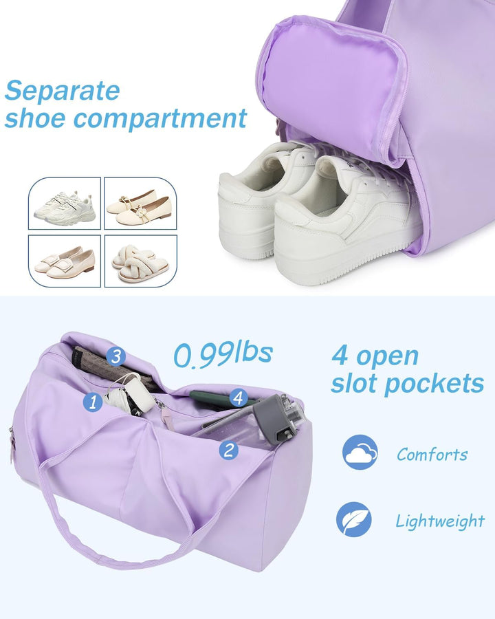 Reisetasche Sporttasche Damen Handgepäck mit Schuhfach & Nassfach Trainingstasche kleine Sport Tasch