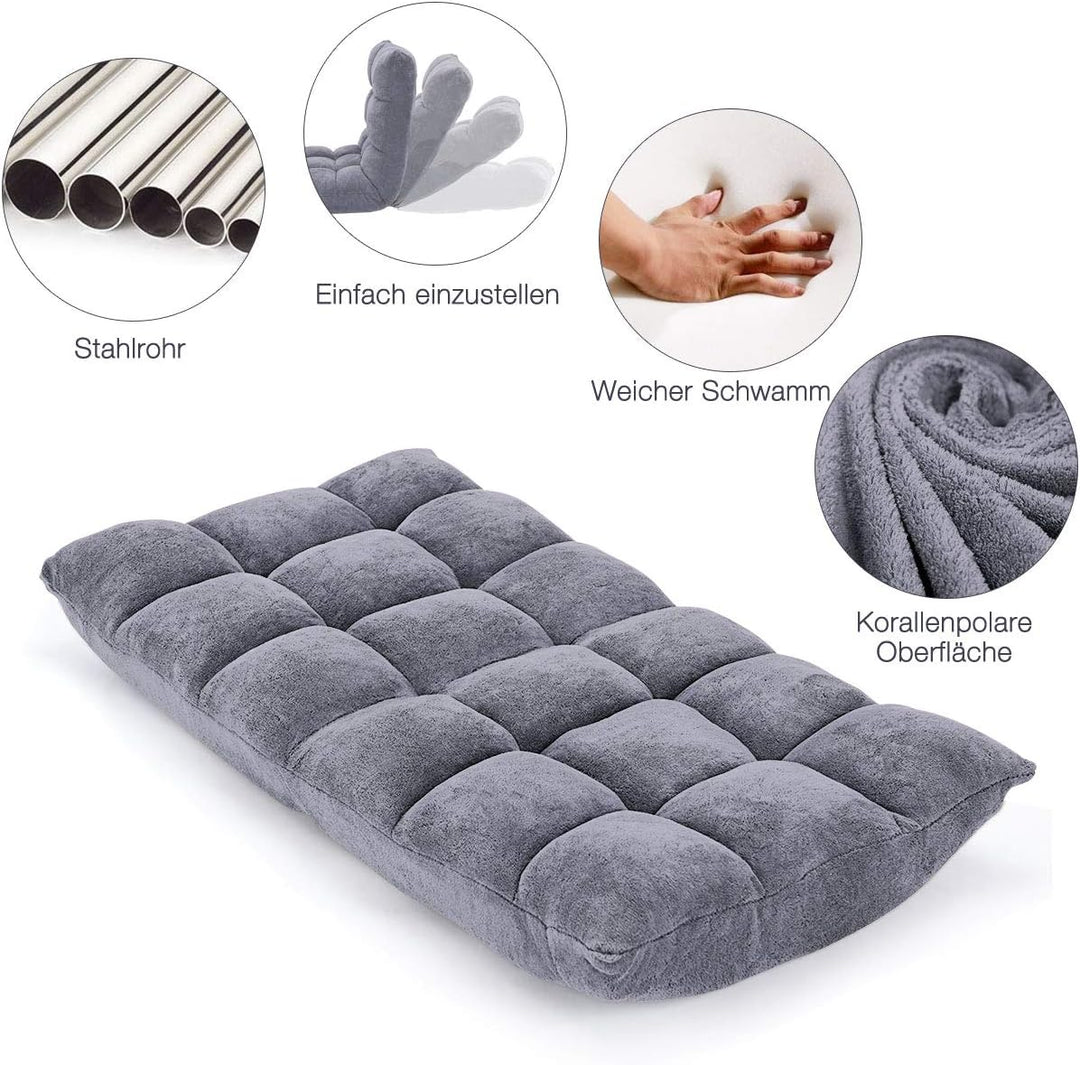 GOPLUS Bodenstuhl, Bodensofa mit Rückenlehne, Bodensessel mit Schlaffunktion, Floor Chair, Lazy Sofa
