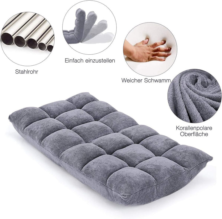 GOPLUS Bodenstuhl, Bodensofa mit Rückenlehne, Bodensessel mit Schlaffunktion, Floor Chair, Lazy Sofa