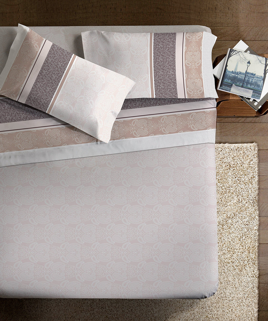 Ipersan Art de Vivre Doppelbett-Set, Haselnuss / Braun, 240x300 cm, 175x200 cm + 2 / 50x80 cm, Hasel
