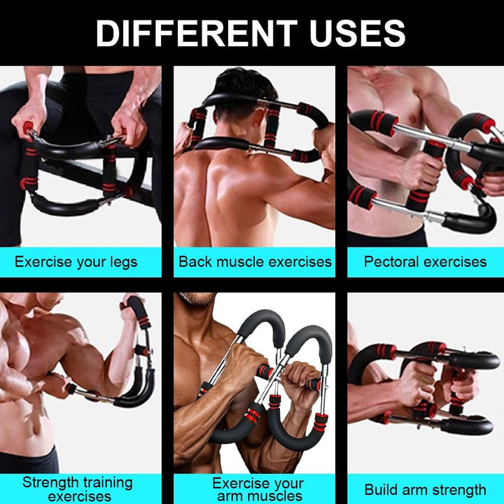 Twister Armtrainer für Männer, 40-100lb Verstellbare Power Twister Bar Brust-Expander, Tragbarer Bru