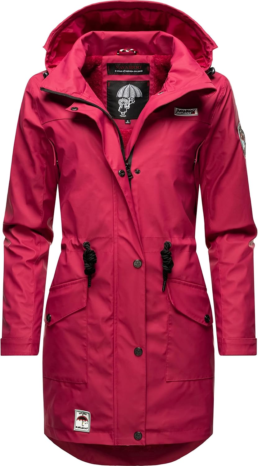 Navahoo Damen wasserdichter gefütterter Regenmantel Deike S Fuchsia, S Fuchsia