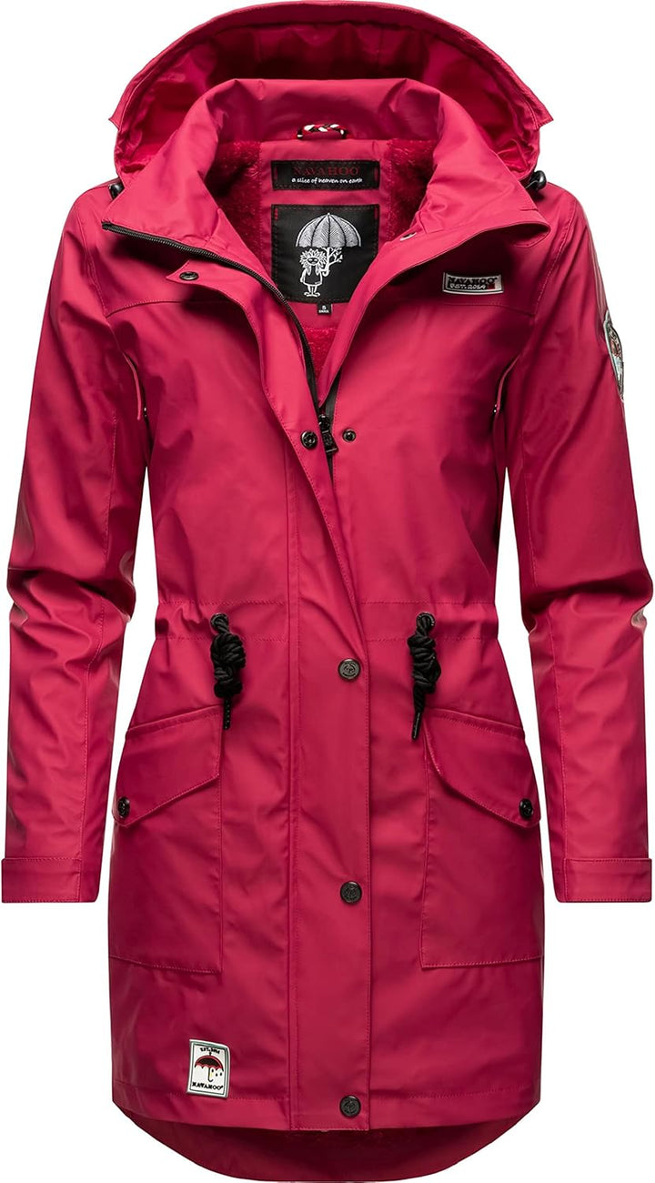 Navahoo Damen wasserdichter gefütterter Regenmantel Deike S Fuchsia, S Fuchsia