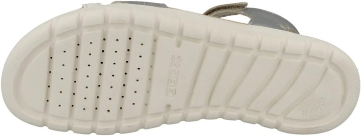 Geox Mädchen J Soleima Gir Sandal 25 EU Silver White, 25 EU Silver White