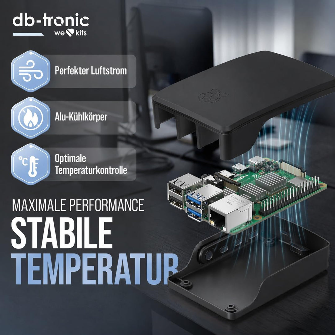 Raspberry Pi 4 2GB Starter-Kit Black | Offizielles Netzteil 15W | Offizielles Gehäuse | 64GB Edition