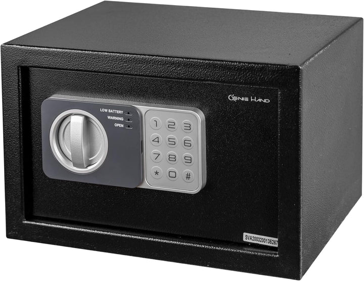 Genie Hand | Möbeltresor für Zuhause mit Elektronik Zahlenschloss und Schlüssel Tresor Safe mit Einw