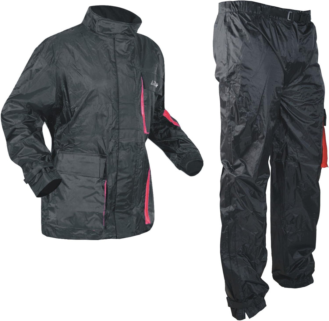 A-Pro Motorradkombi Roller Motorrad Regen Regenhose Regenjacke Wasserdicht Schwarz 3XL 3XL Schwarz,