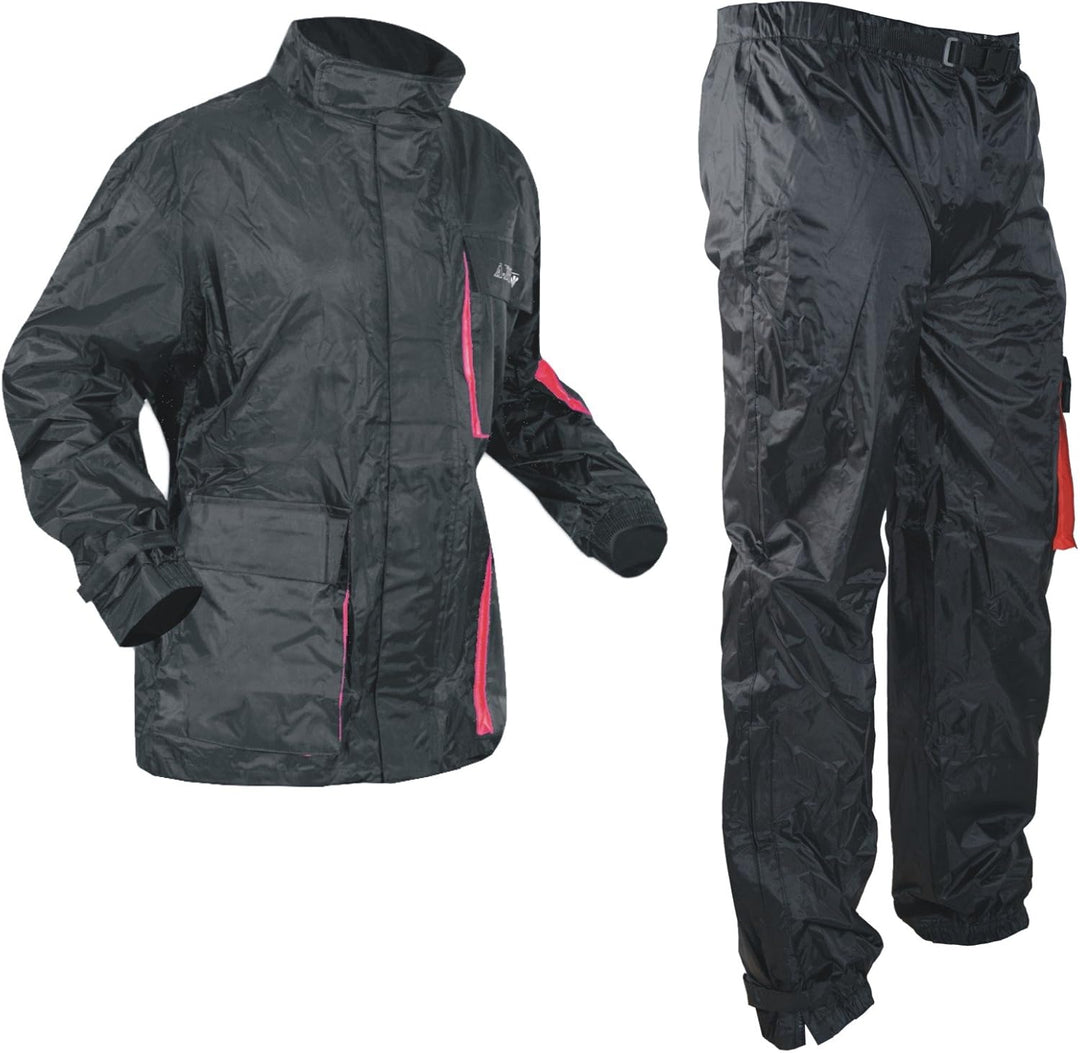 A-Pro Motorradkombi Roller Motorrad Regen Regenhose Regenjacke Wasserdicht Schwarz L L Schwarz, L Sc