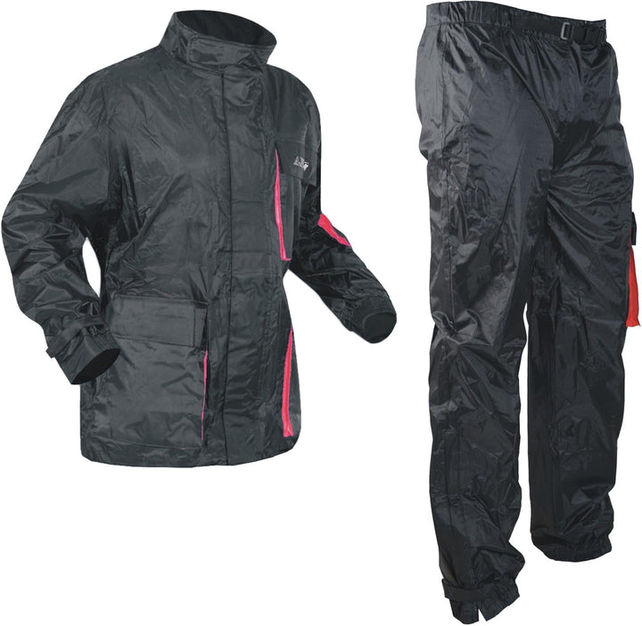 A-Pro Motorradkombi Roller Motorrad Regen Regenhose Regenjacke Wasserdicht Schwarz L L Schwarz, L Sc
