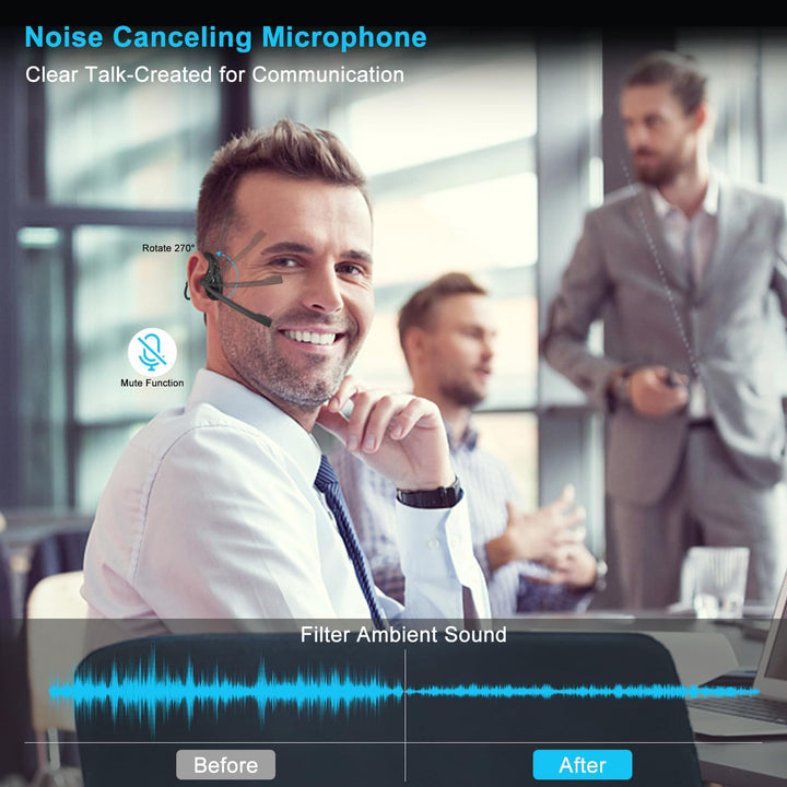 iDIGMALL Bluetooth 5.3 Headset mit Mikrofon, offene Ohr-Kopfhörer mit Geräuschunterdrückung, Mikrofo