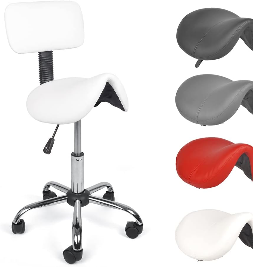 Mingone Sattelhocker Ergonomischer Arbeitshocker 360° Drehbarer Hocker Höhenverstellbarer Bürohocker