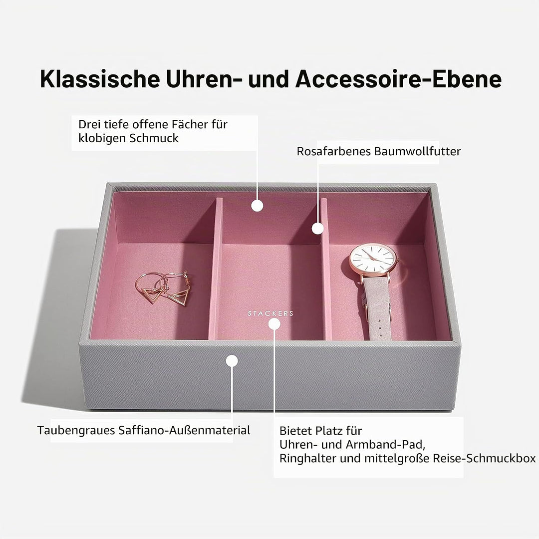 Stackers Grau Rosa Klassisch Schmuckschatulle - 4 Dove Grey/Rose, Dove Grey/Rose