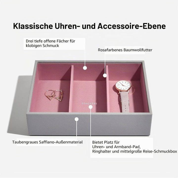 Stackers Grau Rosa Klassisch Schmuckschatulle - 4 Dove Grey/Rose, Dove Grey/Rose