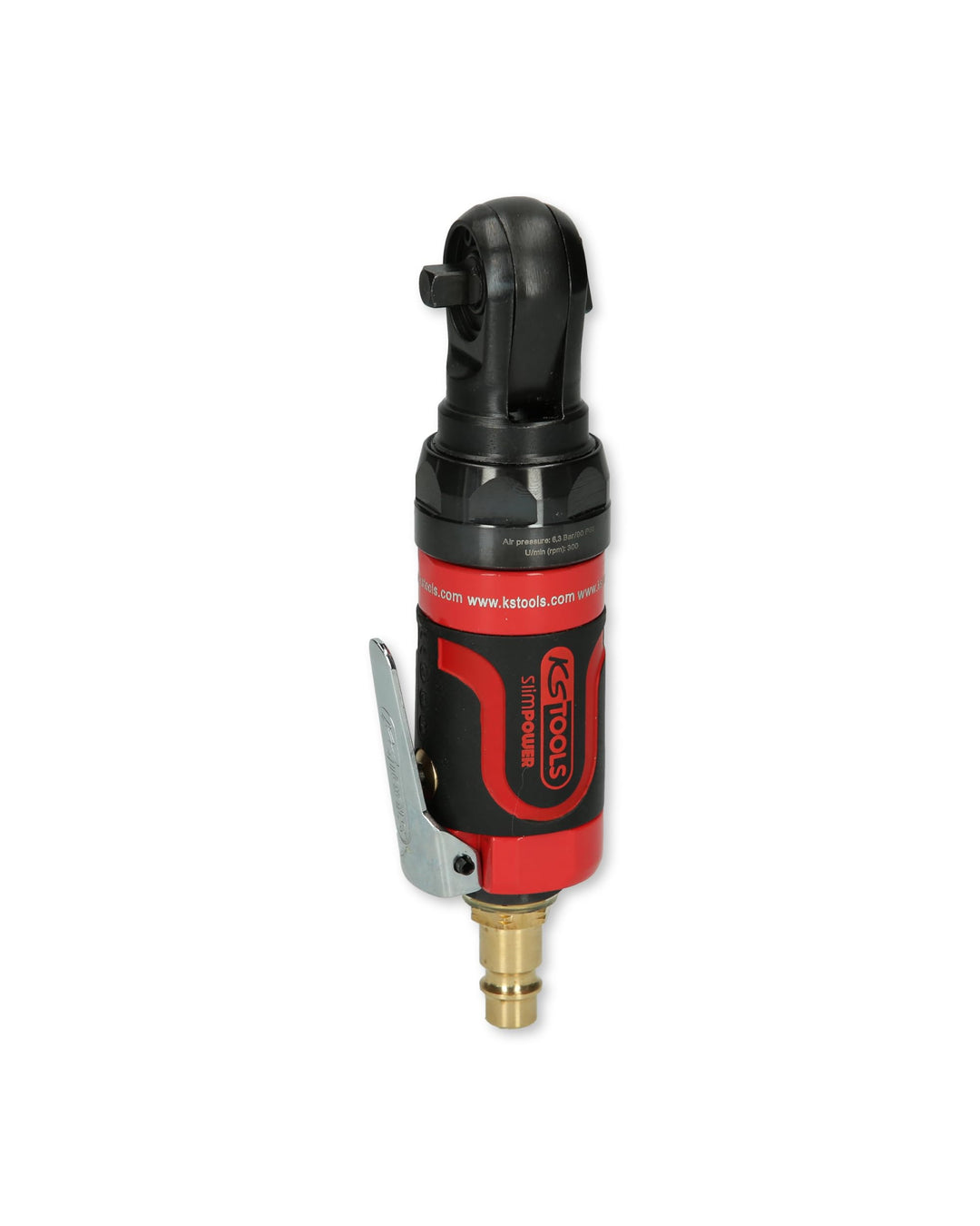 KS Tools Mini Druckluft Ratsche 1/4" SlimPOWER 515.5505 I Umschaltratsche mit Vierkantantrieb nach D