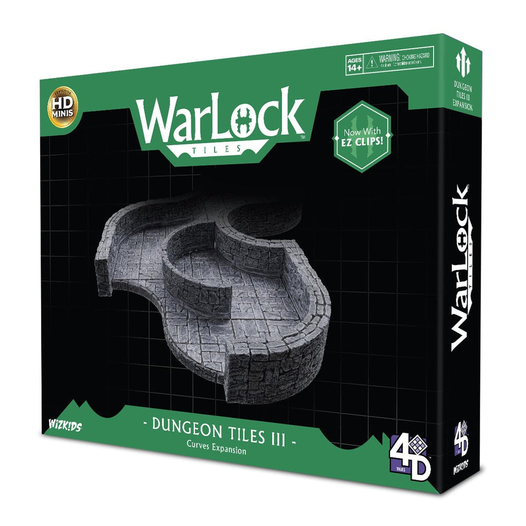 WizKids LLC, Warlock Tiles: Dungeon Tile III - Curves, Accessory, Ages 14+ WarLock Fliesen: Dungeon