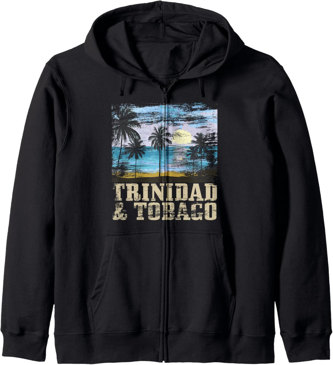Trinidad & Tobago Vintage Surfer Palmen Karibik Souvenir Kapuzenjacke